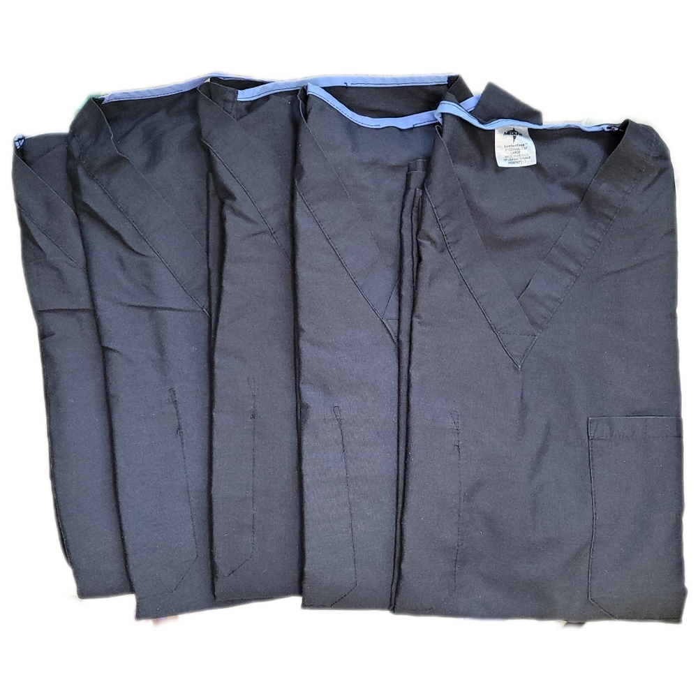 Black Reversible Scrubs Healthcare Medical Uniform Shirt